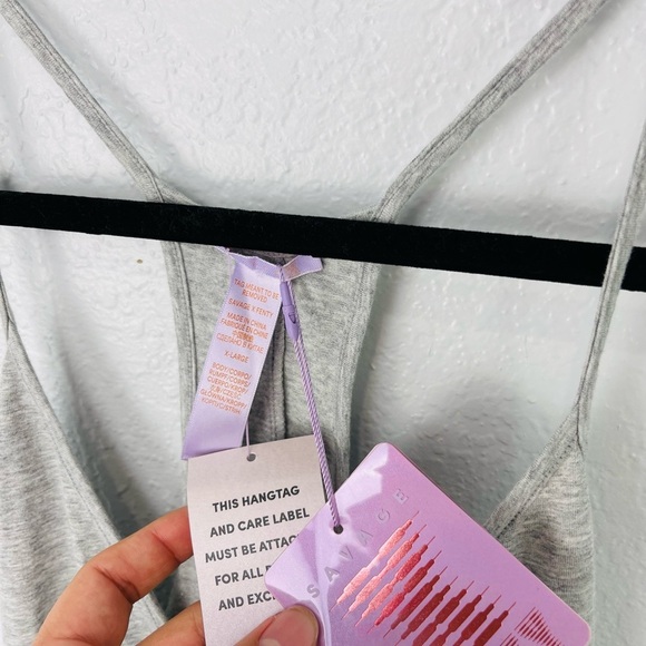 NWT Savage Fenty Gray Logo Tank Sz XL - Picture 4 of 7